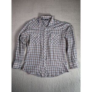 Vintage Gap Men’s Plaid Button‎ Up Shirt Size Large Pearl Snap Long Sleeve